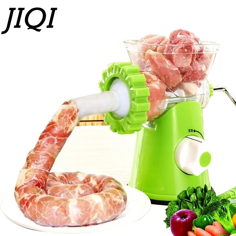 JIQI Высококачественная многофункциональная домашняя ручная мясорубка для мясорубки/овощей/специй ручная мясорубка колбаса