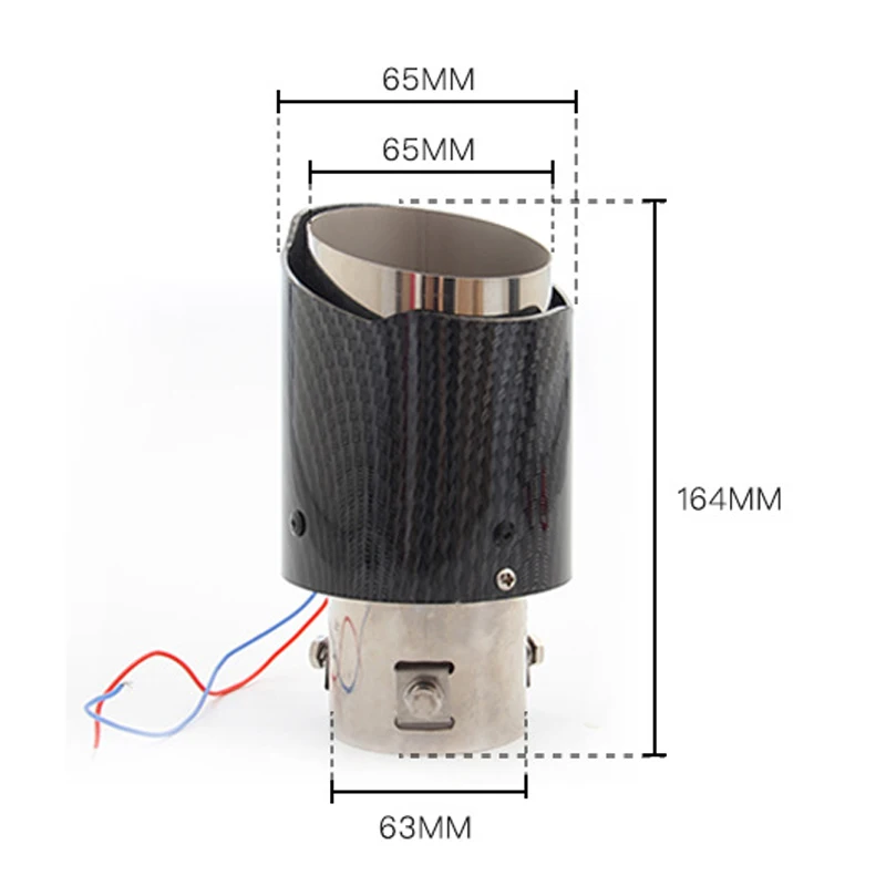

Car Carbon Fiber Tail Throat Pipe 304 Stainless Steel Fire-Breathing Exhaust Tip Throat Muffler Tail Pipe
