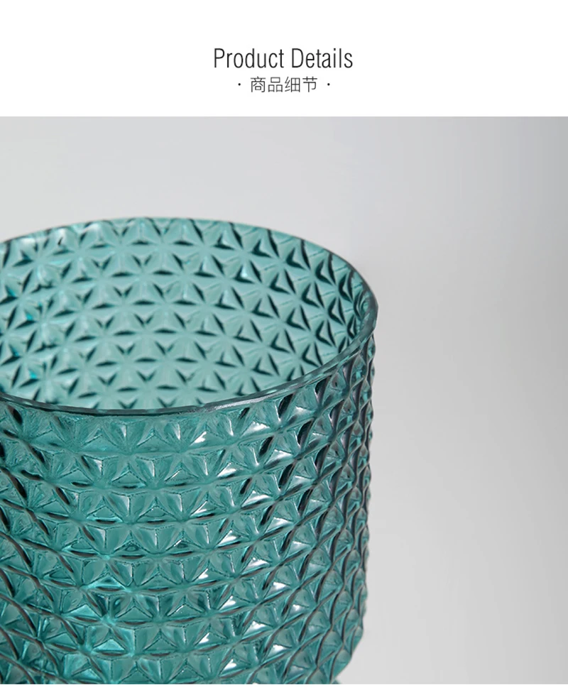 

Top quality Green color Flower Vase Living Room Dried Flowers Glass Vase 210626-01