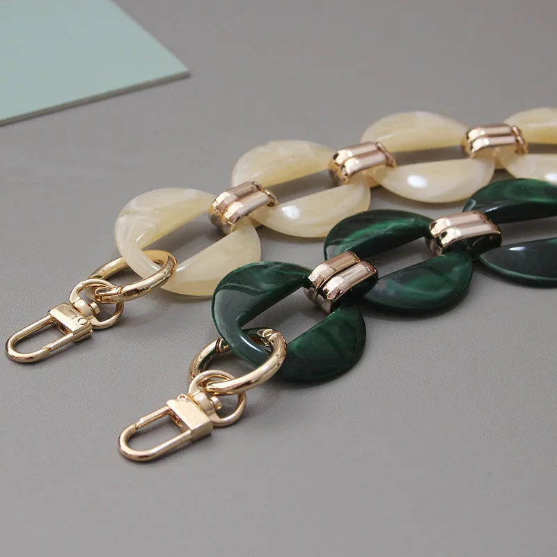 45cm Fish Bone Resin Chain Bag Strap Acrylic Handbag Handles Belts DIY Purse Replacement Shoulder Strap Bag Chain Accessories