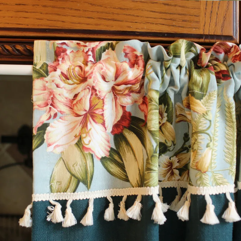 1 шт. карманная половинная занавеска с американским принтом для гостиной