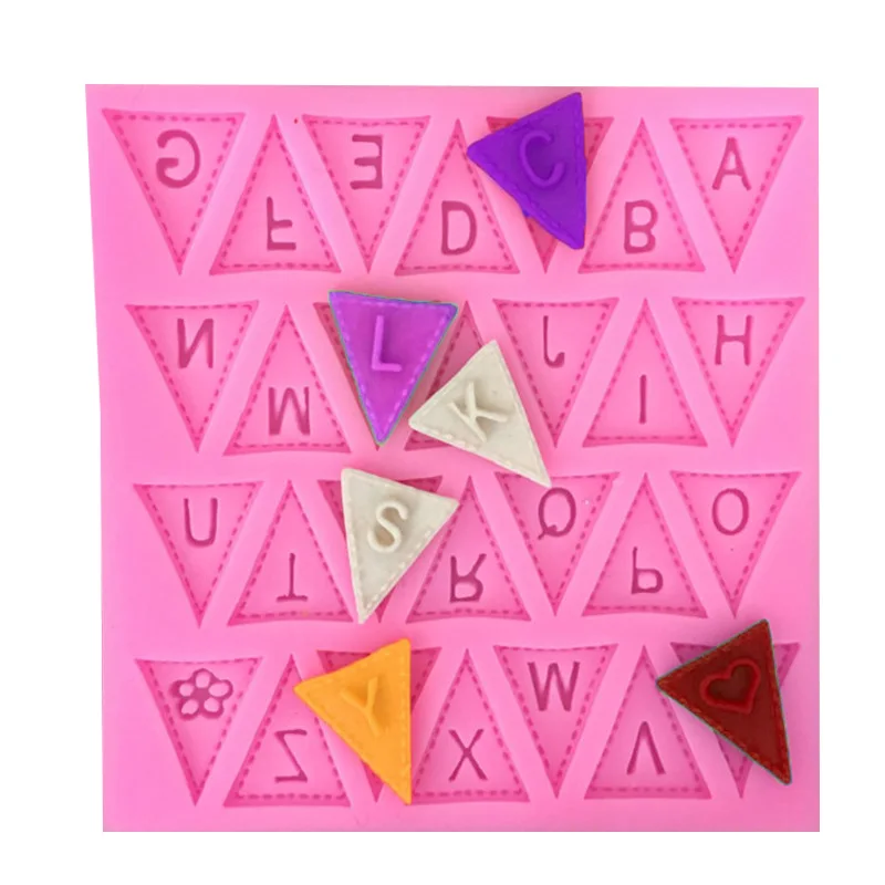 1 шт. форма для выпечки тортов DIY треугольные Алфавит силиконовая помады 26