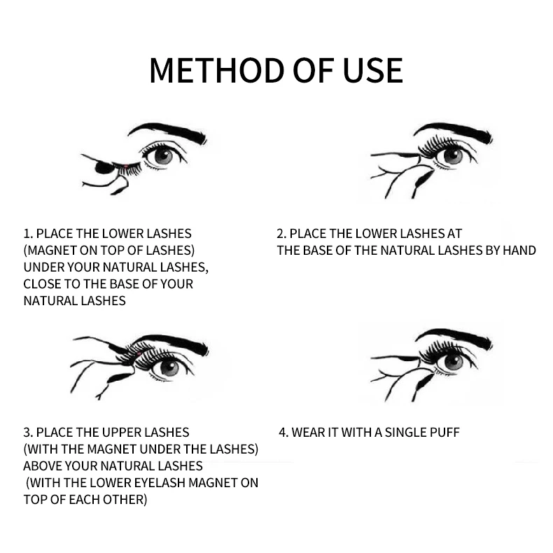 Три магнита накладные ресницы 3d Магнитные без следа клея Бесплатная