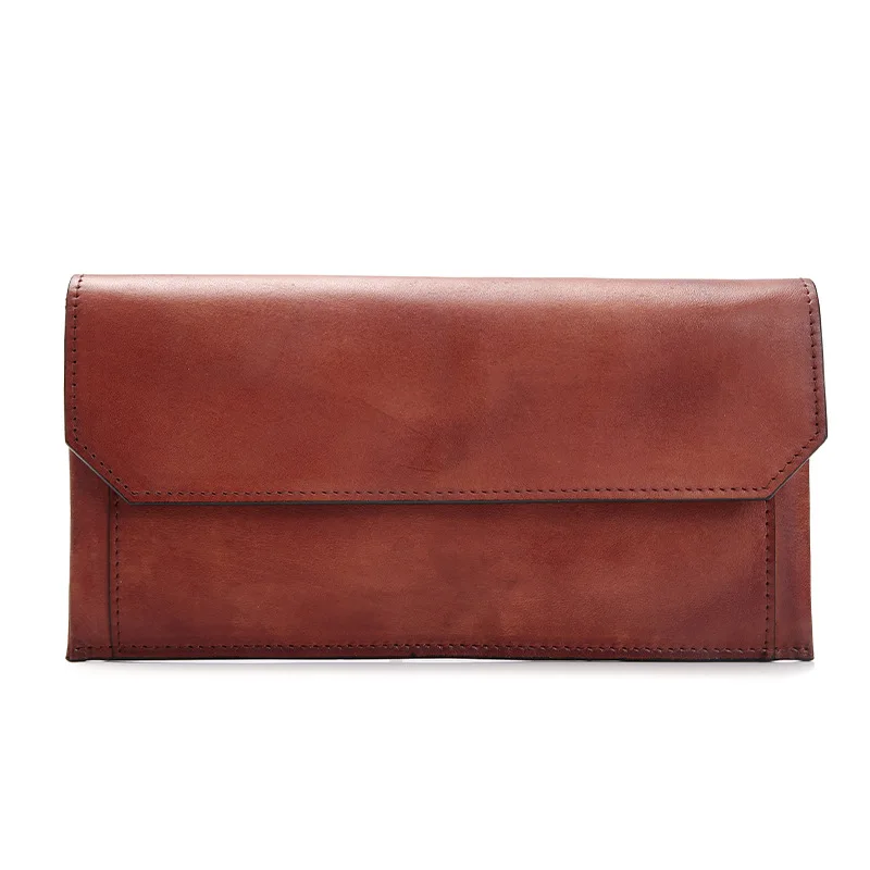 Мужской Длинный кошелек из натуральной кожи растительного дубления кожаный