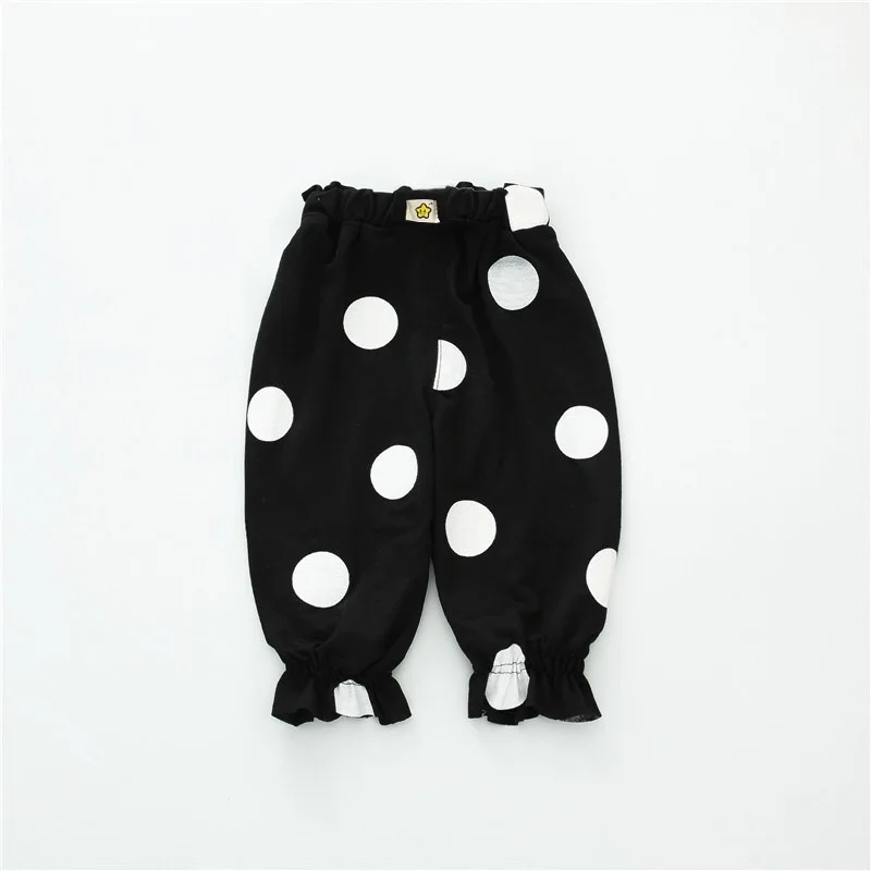 Штаны для новорожденных с большими точками леггинсы маленьких девочек и