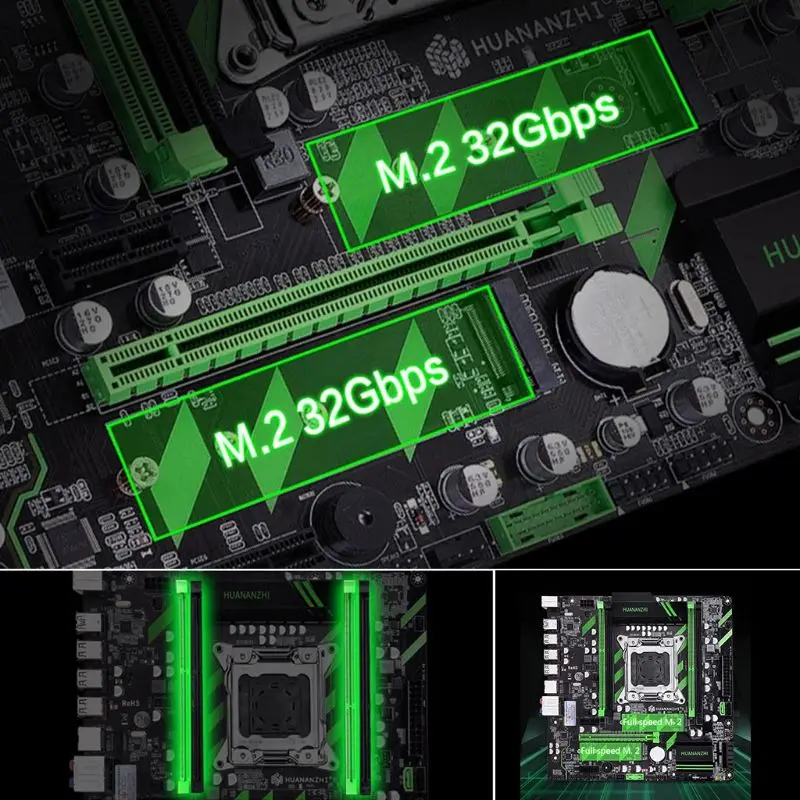 Материнская плата Huananzhi X79 LGA2011 модель Turbo ATX SATA3 USB3.0 Dual PCI E 16X NVME M.2 SSD поддержка REG ECC