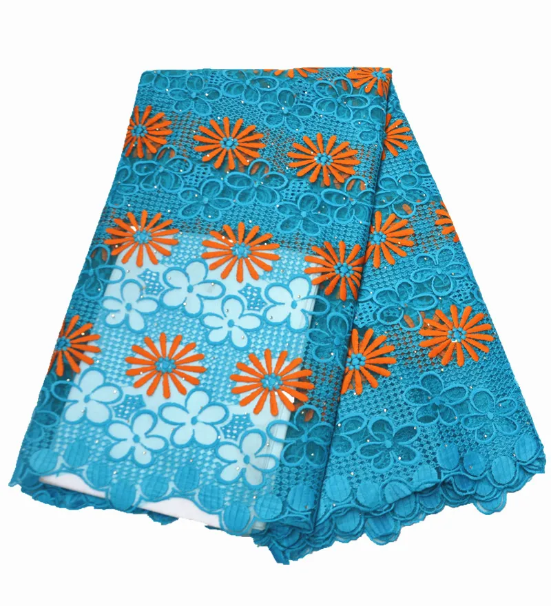 

2021 latest yellow african lace high quality lace fabric with stones african fabric 5yards nigerian lace fabric