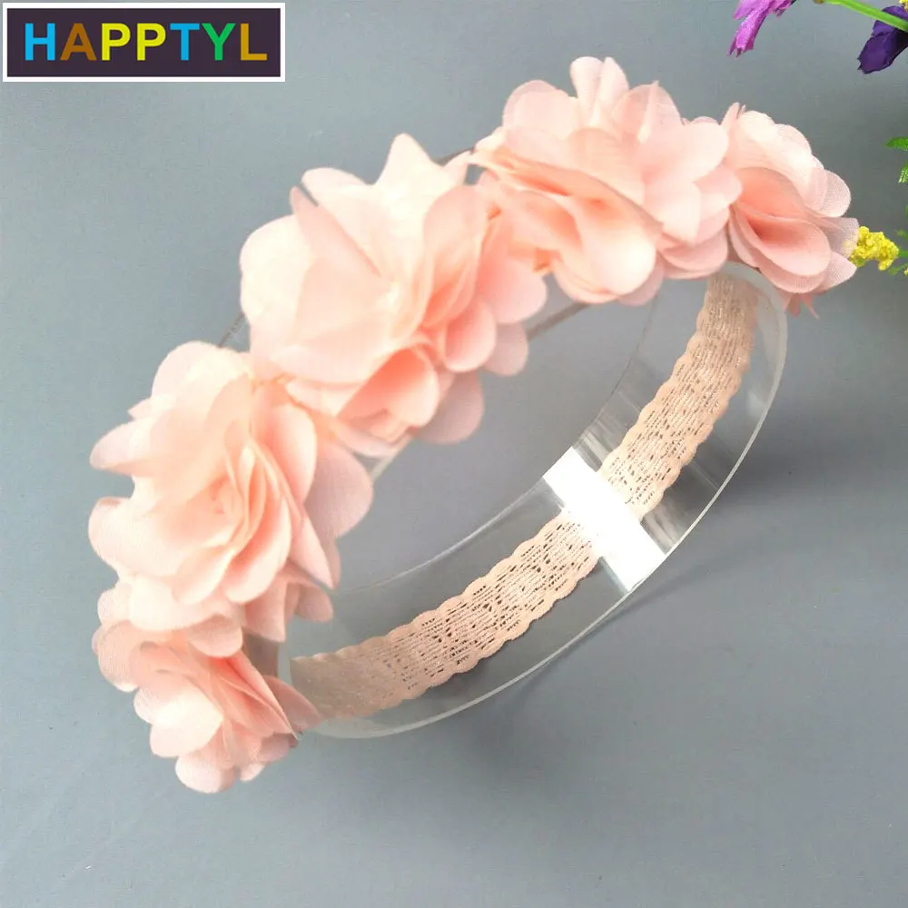 HAPPTYL 1 шт. шифоновая Цветочная повязка на голову для новорожденного младенца