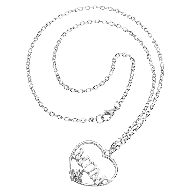 Минималистичное простое ожерелье в форме сердца модное с подвеской для мам