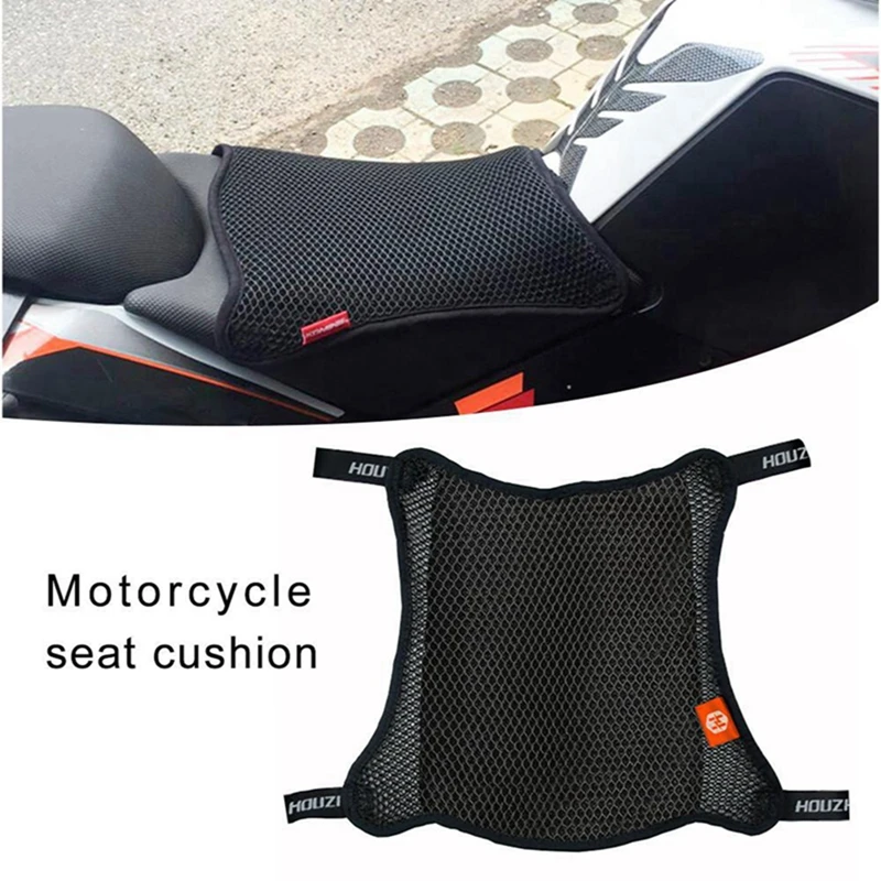 

Motorcycle Seat Cover 3D Breathable Mesh Net Cushion Black Doubel Layer Anti-Skid Heat Insulation Mounting Air Pad Cushion Cover