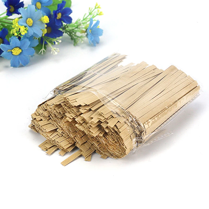 1000 шт. 8 см бумажные белые крученые Галстуки для вечерние хлеб кофе пакеты торт