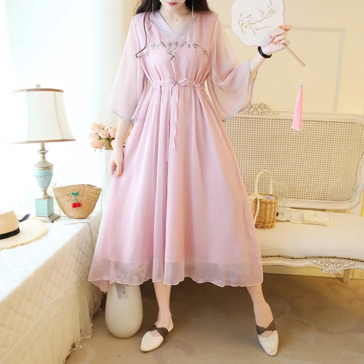 Женское шифоновое платье с коротким рукавом в стиле ретро Элегантное летнее