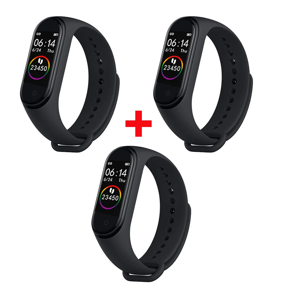 3 pieces black Фитнес-браслет Fentorn M 4, монитор сердечного ритма, кровяного давления, Bluetooth, смарт-браслет, часы для Xiao Mi Band, Android, IOS, телефон - Цвет: 3 pieces black
