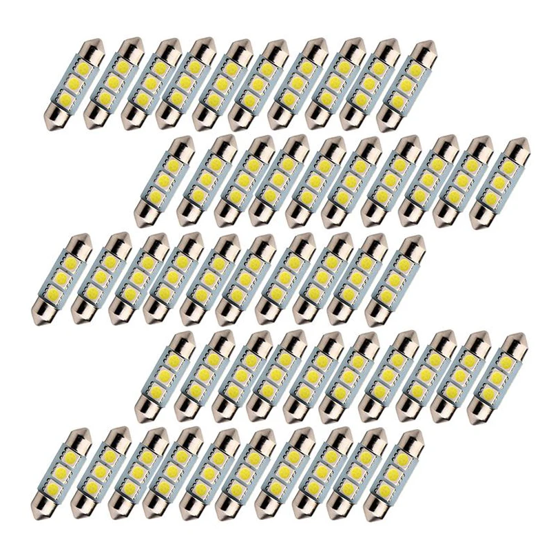 20 шт. яркие белые светодиодные лампы для автомобиля C5W 5050 3 Smd 3Smd 31 мм 36 мм 39 мм DC 12 В гирлянда внутренний купол свободный светильник лампа указателя поворота
