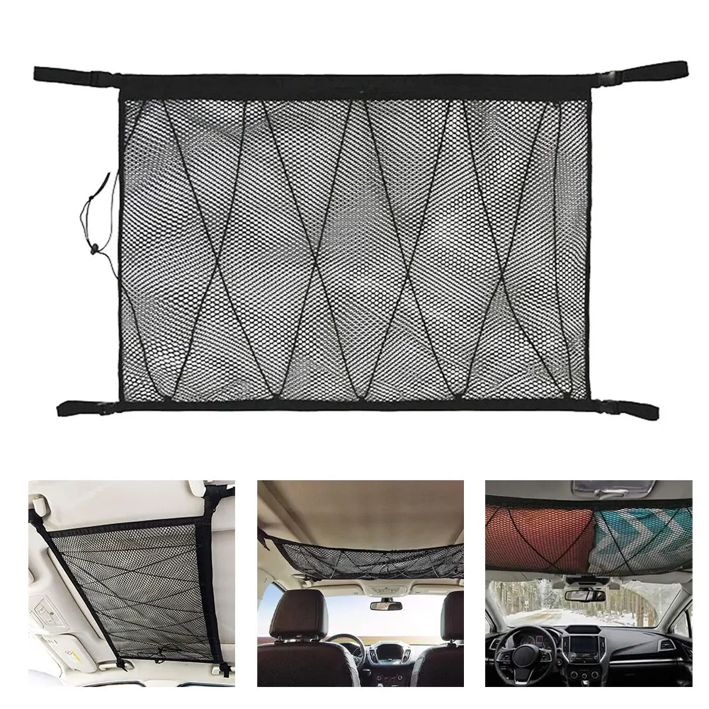 

Portable Car Ceiling Storage Net SUV Roof Interior Storage Bag Car Storage Net Car Interior Cargo Net Sundries Storage Organizer