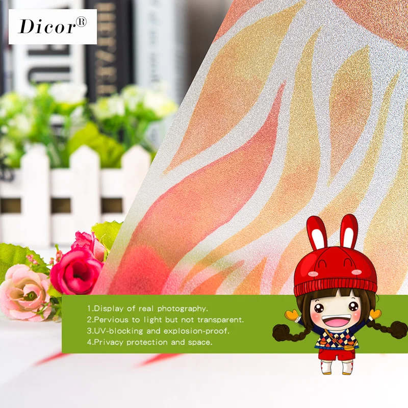 Антистатическая липкая матовая непрозрачная витражная пленка для окна