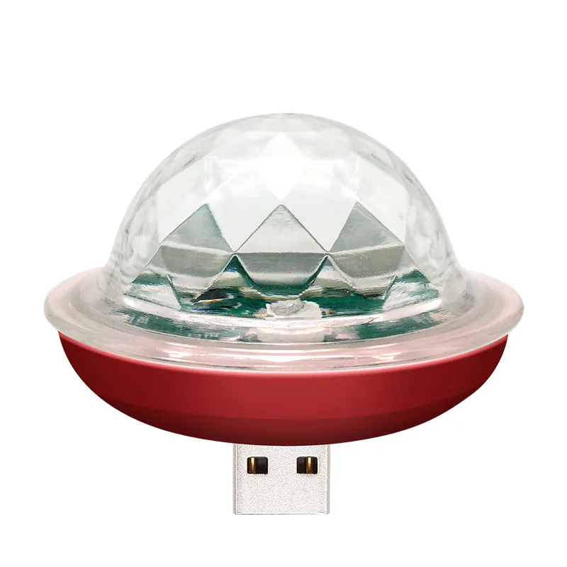 Red body 4 Вт мини USB звук вечерние светильник s диско светильник RGB волшебный хрустальный шар сценический светильник для рождества KTV Свадебный музыкальный Dj светильник - Цвет: Red body
