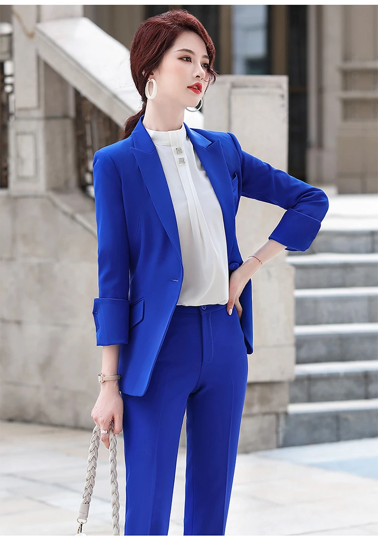 Официальный Дизайн брючный костюм женские деловые костюмы с брюками и куртками