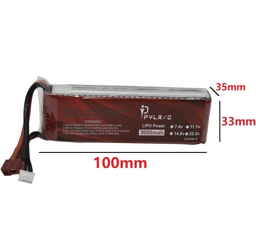 Высокая скорость 14 8 v 3000mAh литий-полимерный Батарея для радиоуправляемого