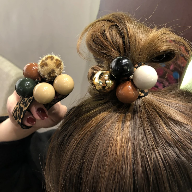 Женская винтажная резинка для волос элегантная эластичная с жемчужинами и