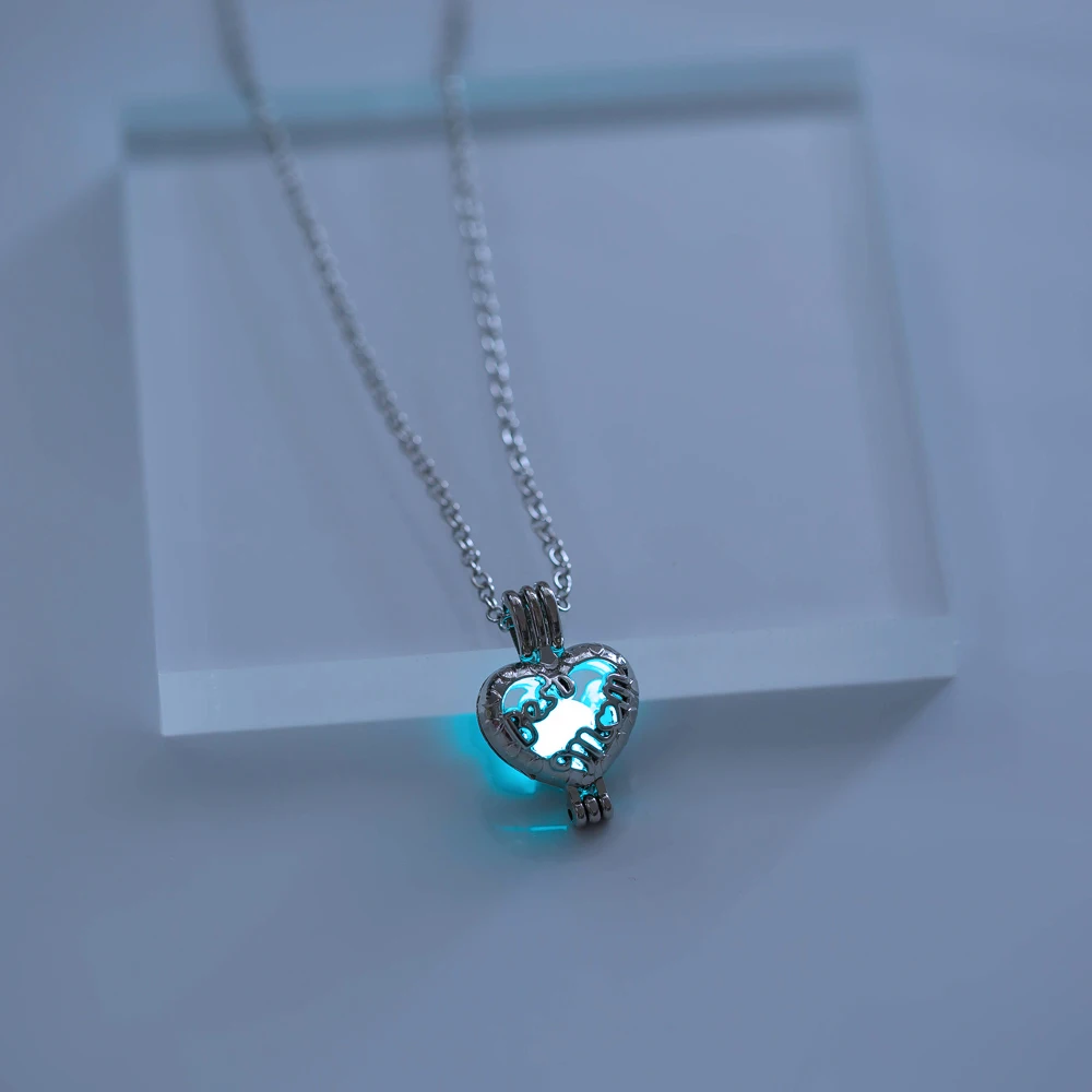 Модное светящееся ожерелье в форме сердца темноте с подвеской ювелирные изделия