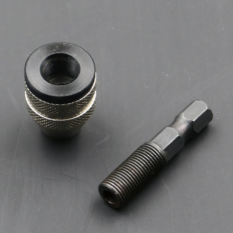 

Keyless Drill Chuck Screwdriver Impact Driver Adapter 1/4 '' Hex Shank Drill Bit Tool Sliver Black Color