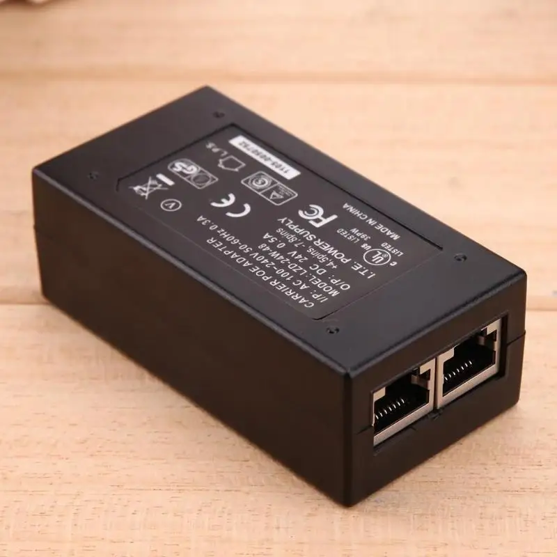 POE блок питания DC адаптер 24V 0.5A 24W настольный инжектор Ethernet видеонаблюдения