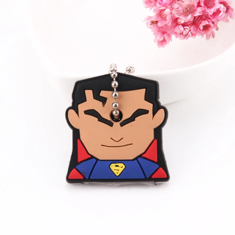Cartoon Anime Cute Key Cover Cap Silicone Mickey Stitch Bear Keychain Women Gift Owl Porte Clef Minne Key Chain - Цвет: D02