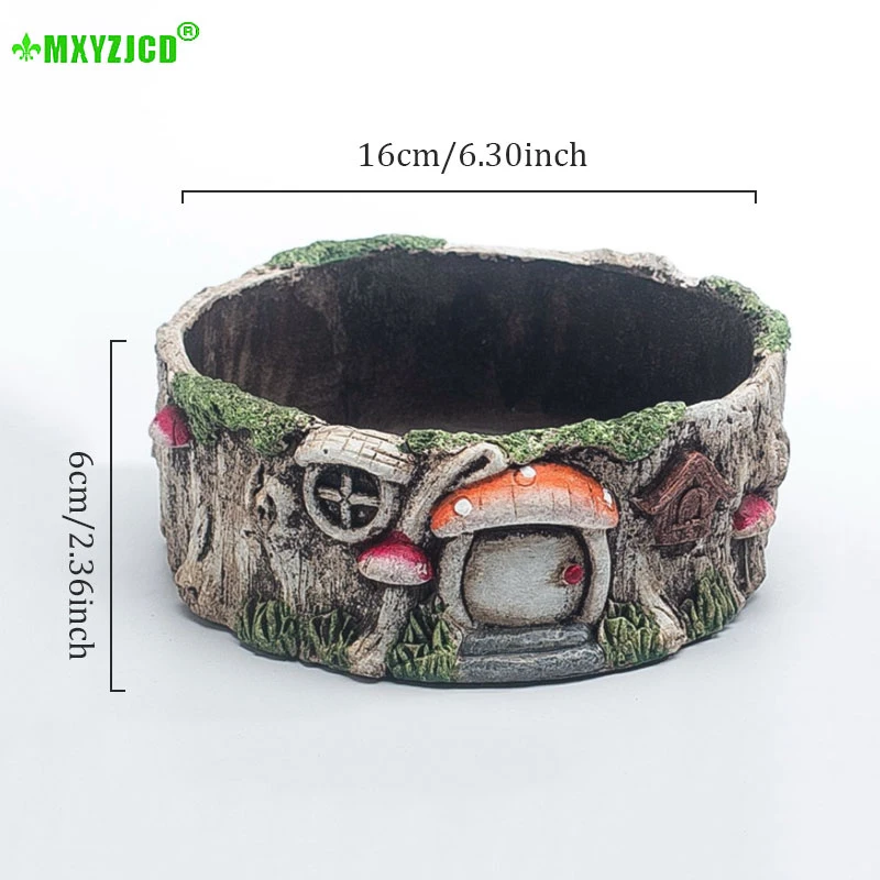 Имитация дома цемент цветочный горшок Ретро Круглый Поднос элемент контейнер