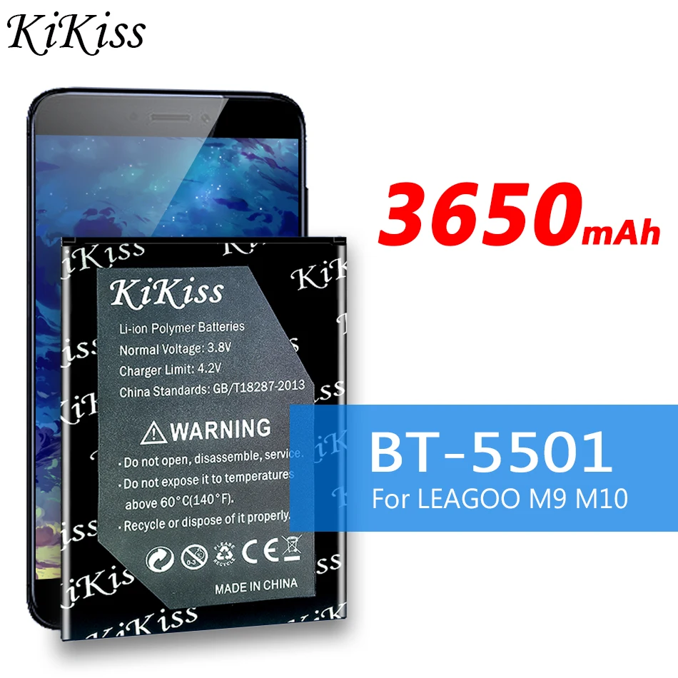 

Аккумуляторная батарея KiKiss 3650 мА/ч, для LEAGOO M 9 M9 M10 M 10 BT5501 BT 5501
