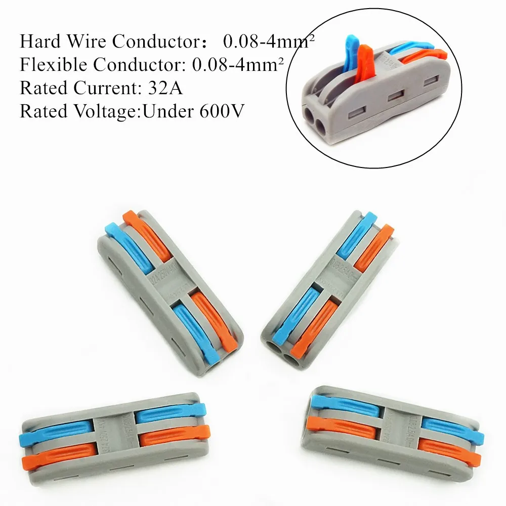 

5/10/30/100 Pcs Lever-Nuts Quick Wire Connector Universal Compact Wiring Connectors Electrical Push-in Terminal Block 28-12 AWG