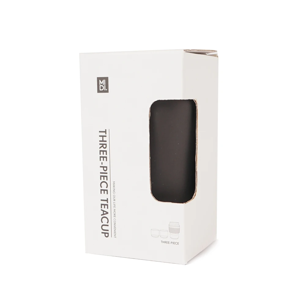 

Green/Gray Three-piece Teacup Small Exquisite Water Cup Portable Portable Travel Home Office Teacup Set with Black Leather Belt