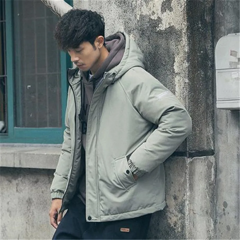 Men Parkas Warm Mens Winter Coat Man Winter Jacket Solid Zipper Pocket Trench Cotton Hoody Parkas Male 2021 Clothing