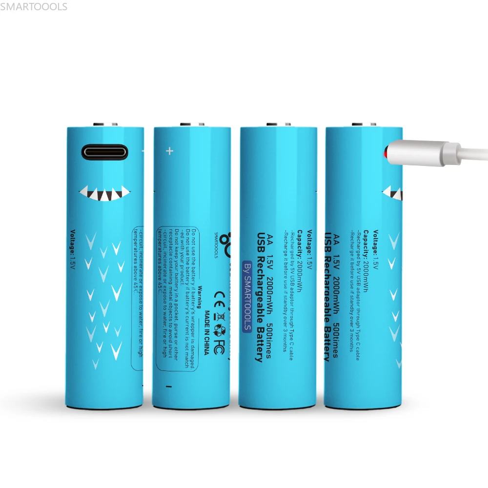 

High capacity AA Rechargeable Ni-Zn Battery 1.5V 2000MWh Nickel-zinc USB Rechargeable Battery for Electric Toy Original