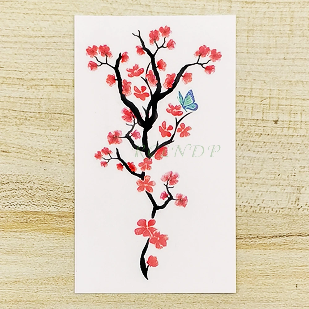 Водонепроницаемые временные тату-наклейки сливы лепестки бабочек сексуальные