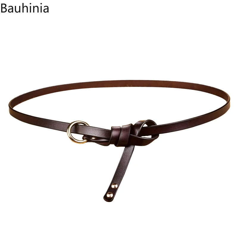 

2021 New Black Ladies Alloy Ring Buckle Thin Belt Simple And All-match Casual And Durable Cowhide Decorative Pants Belt
