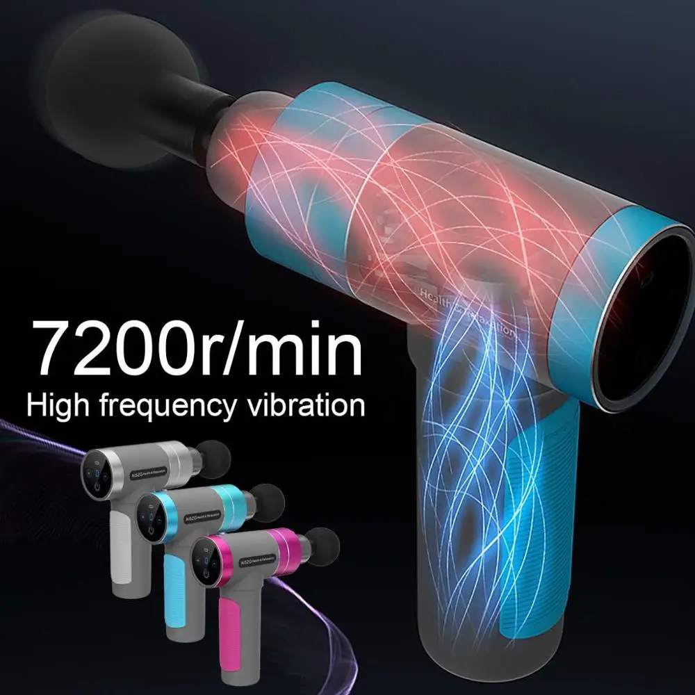 Новые массажные пистолеты с сенсорным экраном 6 головок массажер для мышц ЖК