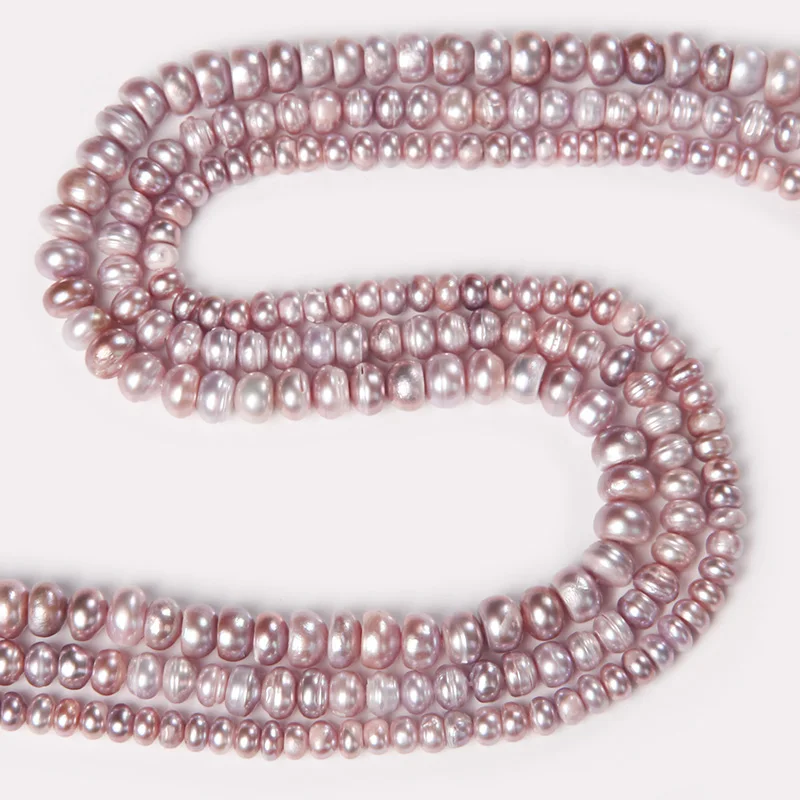 Бусины Из Натурального пресноводного жемчуга плоские фиолетовые бусины в форме