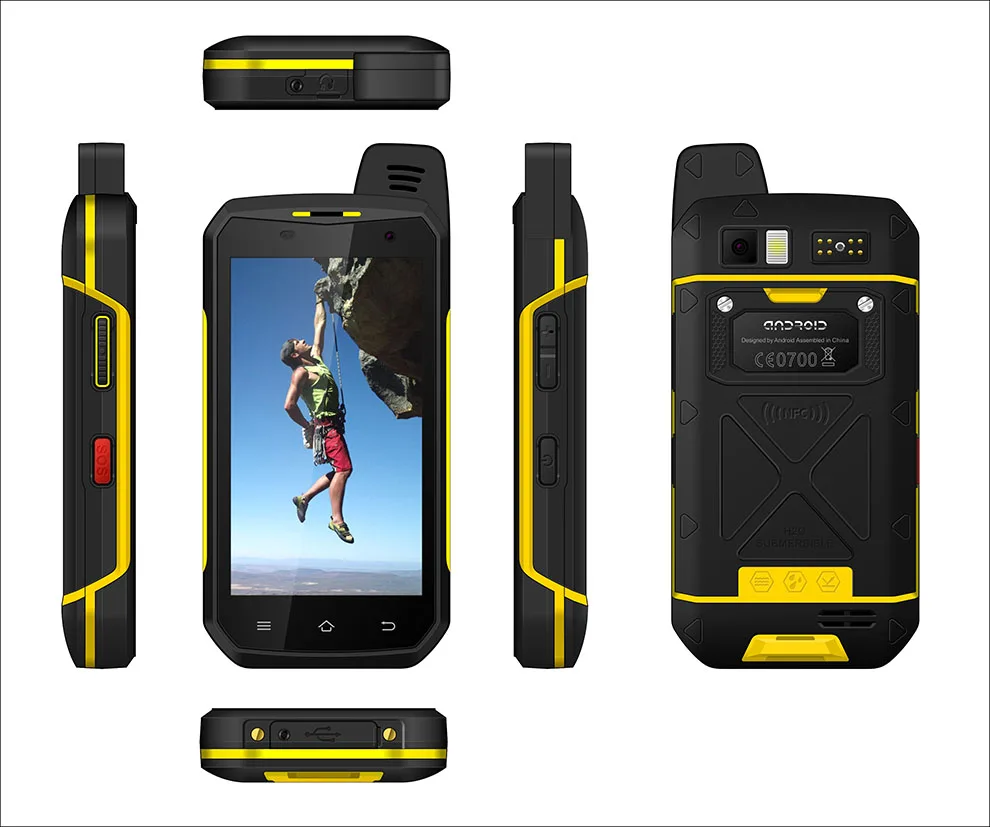 Zello Walkie Talkie B6000 4G LTE сотовый телефон PTT Восьмиядерный IP68 водонепроницаемый