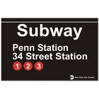 Станция Пенн 34th Street Нью-Йорк станция метро жестяной знак