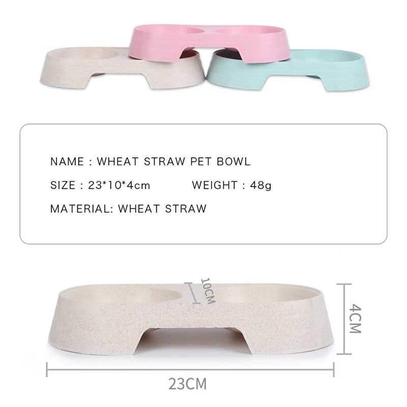 

2 In 1 Pet Plastic Bowls Creative Candy Color Double Bowl Pet Food Water Feeder Dog Cat Bowl Pet Feeding Dog Accessories