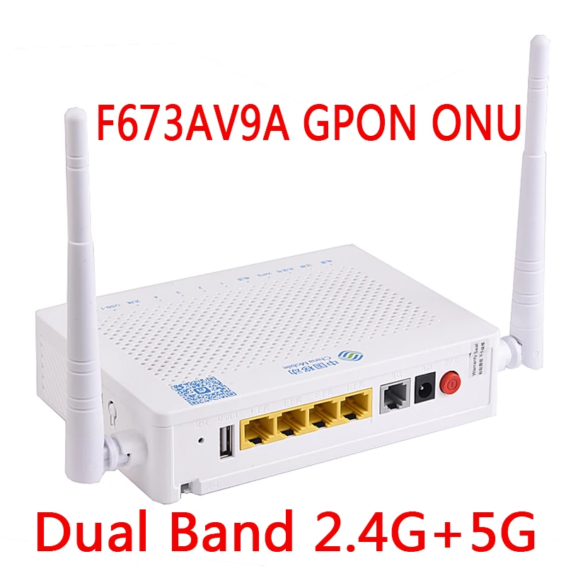 F673AV9 двухдиапазонный 4GE + 2usb 5G WIFI ONU Gpon волоконный модем FTTH F673av9a ONT английская