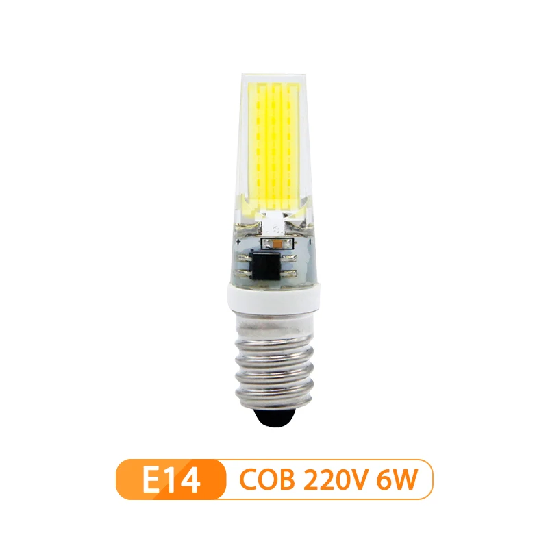 E14 AC 220V 3W 10 шт./лот Светодиодный лампа G4 G9 E14 затемнения 220V 6 Вт, 9 Вт COB SMD светодиодный заменить галогенные лампы люстры лампы - Испускаемый цвет: E14 AC 220V 3W