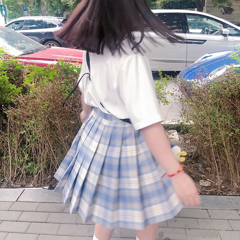 [Icecream] летние плиссированные юбки с высокой талией для девочек клетчатые женская