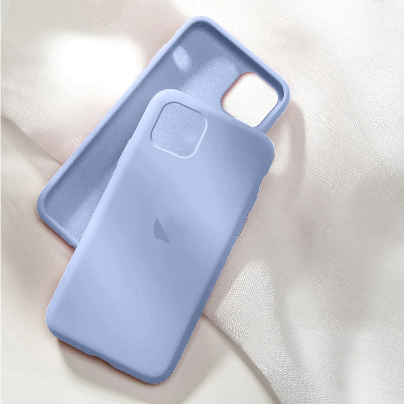 Lilac violet Официальный силиконовый чехол для Apple iphone X Xs max 7 8 6 S 6 S Plus X XR с логотипом чехол для iphone 11 Pro max чехол - Цвет: Lilac violet