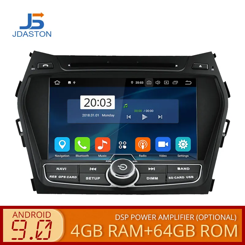 JDASTON Android 9,0 автомобильный dvd-плеер для hyundai IX45/Santa fe 2013 wifi Мультимедиа gps стерео 2 Din Автомобильный магнитофон