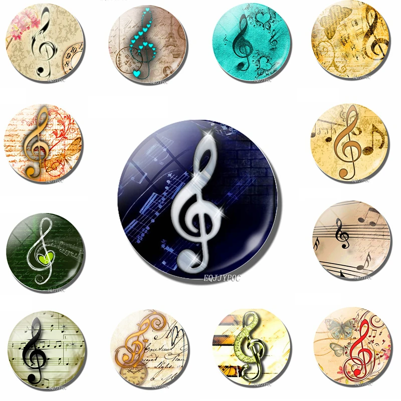 Магнит на холодильник избиение музыки 30 мм стеклянный купол избранные цветы