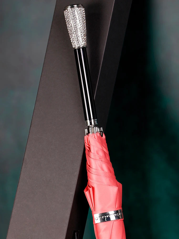 Роскошный Водонепроницаемый зонт полуавтоматический красочный Зонт с длинной