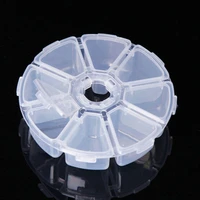 1pcs 8 cells plastic storage jewelry box transparent container for earring jewelry round box jewelry packaging display