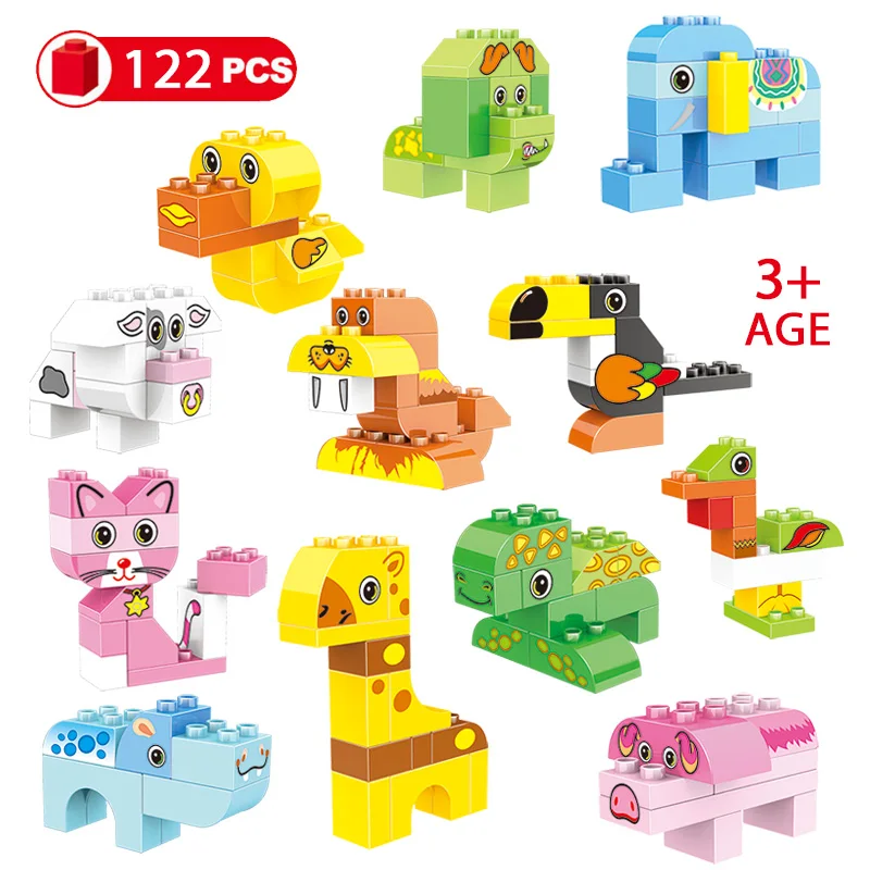 Фигурки животных большой размер Diy строительные блоки Совместимые творческие